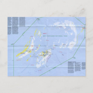 Dry Tortugas Map Briefkaart