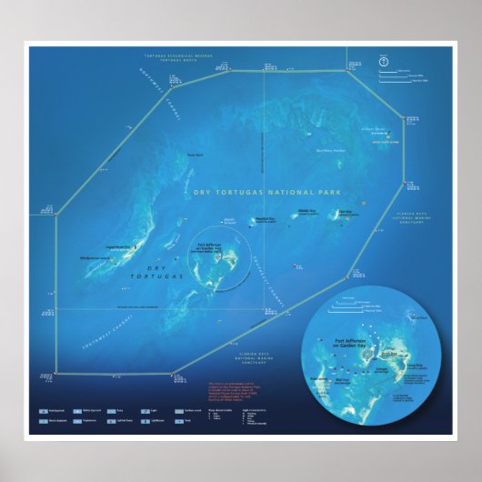 Dry Tortugas map poster (Voorkant)
