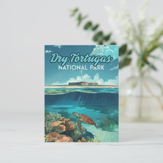 Dry Tortugas Nationaal Park Florida Schildpad Briefkaart (Staand voorkant)