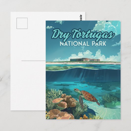 Dry Tortugas Nationaal Park Florida Schildpad Briefkaart (Voorkant / Achterkant)
