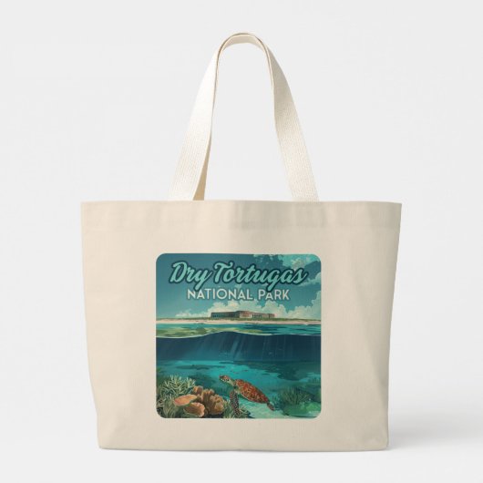 Dry Tortugas Nationaal Park Florida Schildpad Grote Tote Bag (Achterkant)
