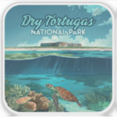 Dry Tortugas Nationaal Park Florida Schildpad Sticker (Voorkant)