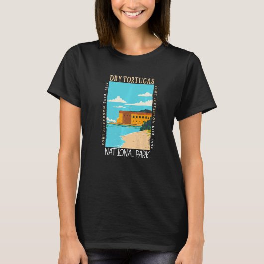 Dry Tortugas National Park Florida Distress Vint T-shirt (Voorkant)