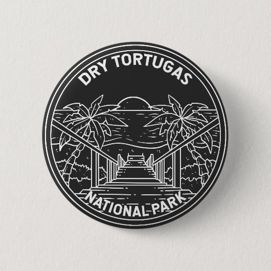Dry Tortugas National Park Florida Monoline Ronde Button 5,7 Cm (Voorkant)