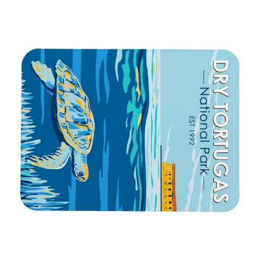 Dry Tortugas National Park Turtle  Magneet (Horizontaal)