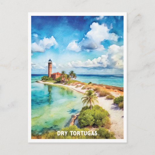 Dry Tortugas National Park Waterverf Schilderij Briefkaart (Voorkant)