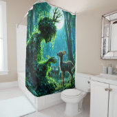 Dryad queen of the enchanted forest at night art douchegordijn (In situ)