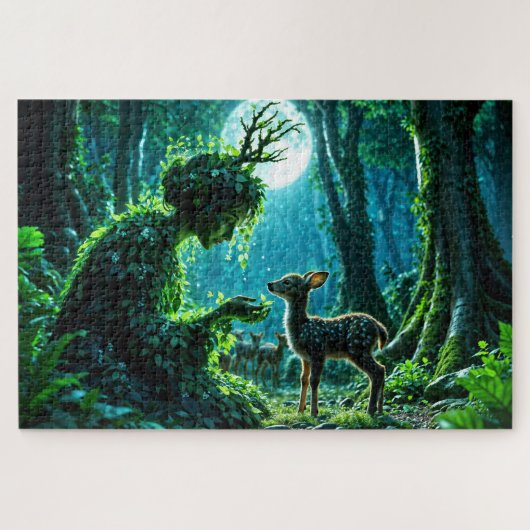 Dryad queen of the enchanted forest at night art legpuzzel (Horizontaal)