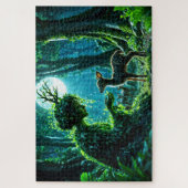 Dryad queen of the enchanted forest at night art legpuzzel (Verticaal)