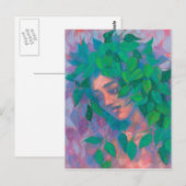 Dryad Tree Spirit Green laat surrogaat Fantastisch Briefkaart (Voorkant / Achterkant)