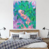 Dryad Tree Spirit Green laat surrogaat Fantastisch Canvas Afdruk (Insitu (Slaapkamer))