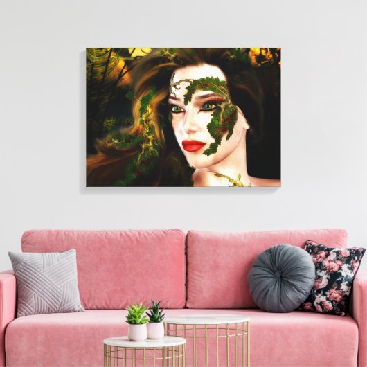 Dryad van de Forest Fantasy Canvas Afdruk (Insitu (Woonkamer))