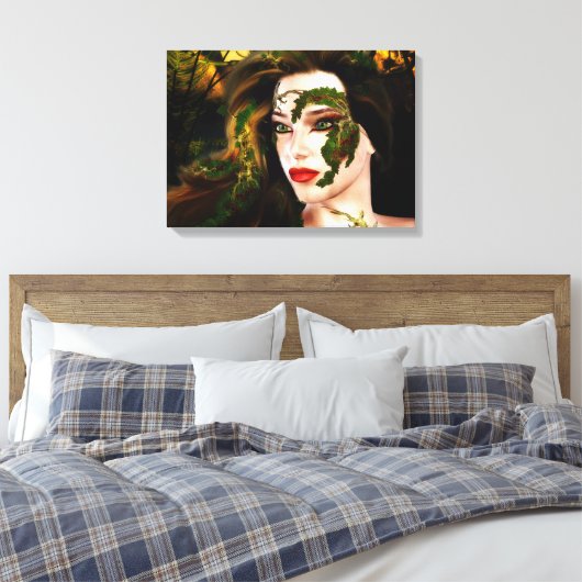 Dryad van de Forest Fantasy Canvas Afdruk (Insitu (Slaapkamer))