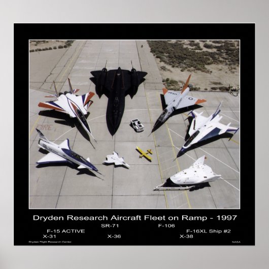 Dryden Research Vliegtuig Fleet on the Ramp - 1997 Poster (Voorkant)