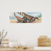 Dryptosaurus en Hadrosaurus Print (Keuken)