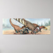 Dryptosaurus en Hadrosaurus Print (Voorkant)