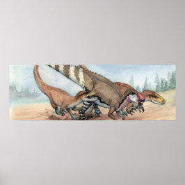 Dryptosaurus en Hadrosaurus Print