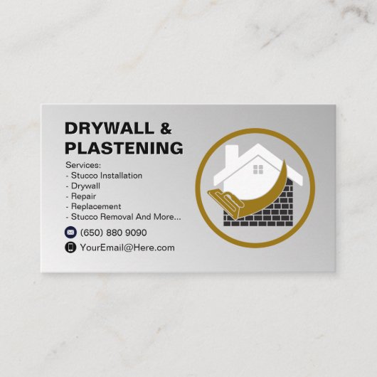 Drywall Business Card Plaster Visitekaartje (Voorkant)