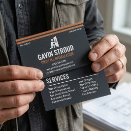 Drywall Installation Modern Charcoal & Copper Visitekaartje