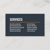 Drywall Installation & Taping Modern Navy & Copper Visitekaartje (Achterkant)