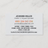 Drywall Plastering Services Watercolor art Visitekaartje (Achterkant)