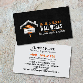 Drywall Plastering Services Watercolor art Visitekaartje