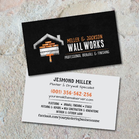 Drywall Plastering Services Watercolor art Visitekaartje