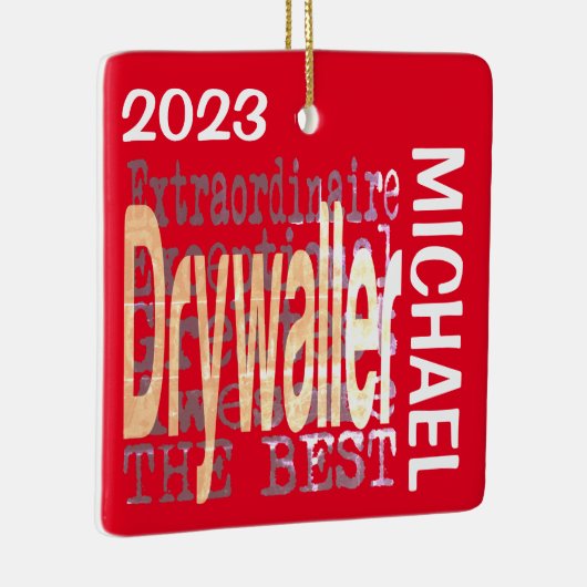 Drywaller Extraordinaire CUSTOM Keramisch Ornament (Rechts)