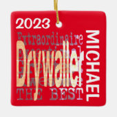 Drywaller Extraordinaire CUSTOM Keramisch Ornament (Voorkant)