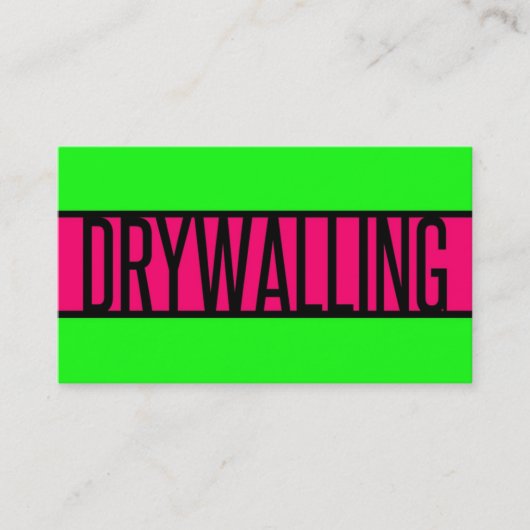 Drywalling Neon Green en Hot Pink Visitekaartje (Voorkant)
