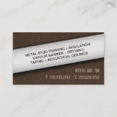 Drywalling Visitekaartje - Trowel & bruine textuur (Achterkant)