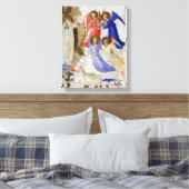 ds 558 f.67v St. Dominic met vier muzikale engelen Canvas Afdruk (Insitu (Slaapkamer))