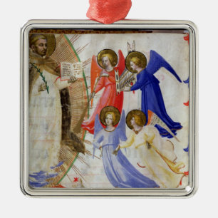 ds 558 f.67v St. Dominic met vier muzikale engelen Metalen Ornament