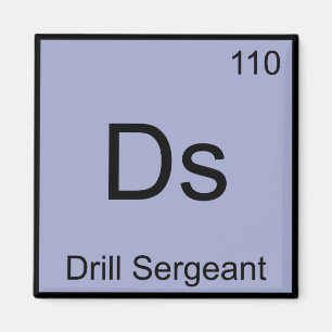 Ds - Boorsergeant Chemie Elementsymbool T-shirt Magneet
