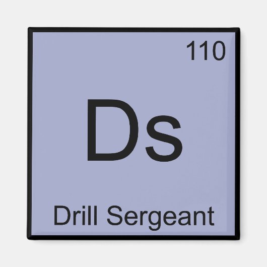 Ds - Boorsergeant Chemie Elementsymbool T-shirt Magneet (Voorkant)