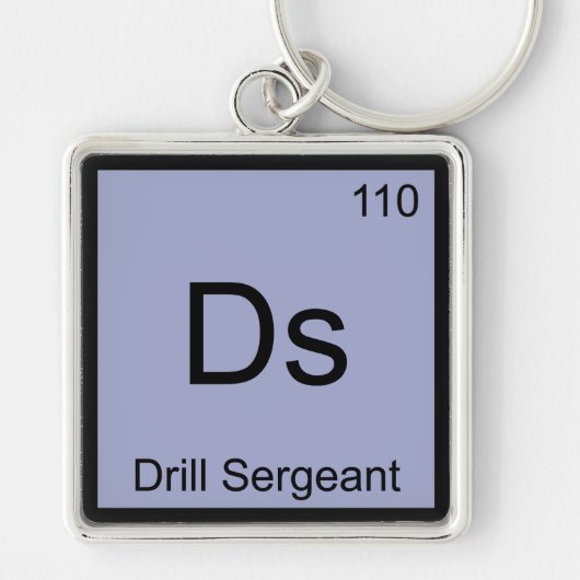 Ds - Boorsergeant Chemie Elementsymbool T-shirt Sleutelhanger (Voorkant)