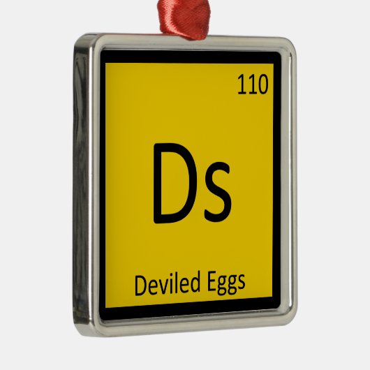 Ds - Deviled Eggs Appetizer Chemistry Symbol Metalen Ornament (Rechts)