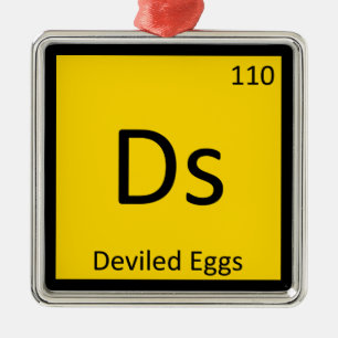 Ds - Deviled Eggs Appetizer Chemistry Symbol Metalen Ornament