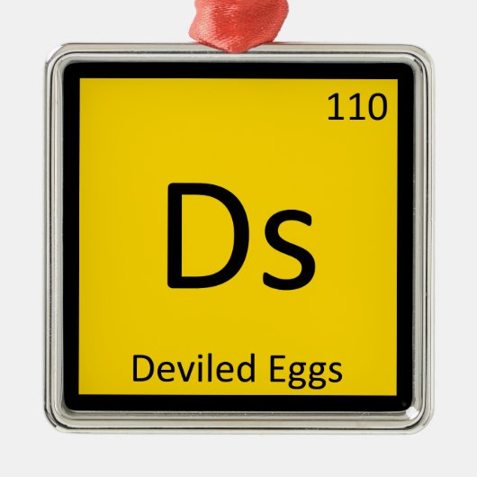 Ds - Deviled Eggs Appetizer Chemistry Symbol Metalen Ornament (Voorkant)