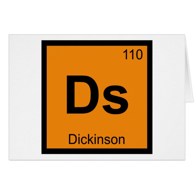 Ds - Dickinson North Dakota Chemie Symbool (Voorkant Horizontaal)