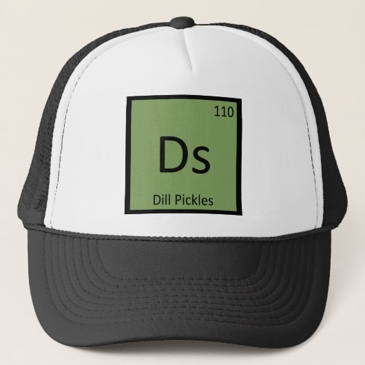 Ds - Dill Pickles Chemistry Periodic Table Symbol Trucker Pet (Voorkant)