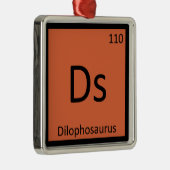 Ds - Dilophosaurus Dinosaur Chemistry Symbol Metalen Ornament (Rechts)