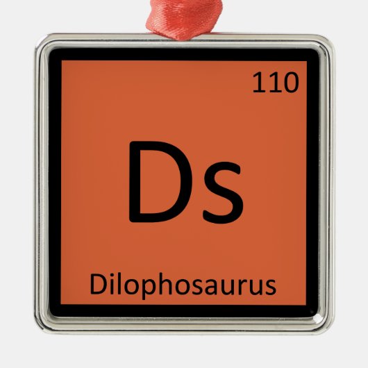 Ds - Dilophosaurus Dinosaur Chemistry Symbol Metalen Ornament (Voorkant)
