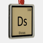 Ds - Discus Track and Field Chemistry-symbool Metalen Ornament (Rechts)