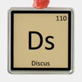 Ds - Discus Track and Field Chemistry-symbool Metalen Ornament (Voorkant)
