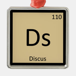 Ds - Discus Track and Field Chemistry-symbool Metalen Ornament