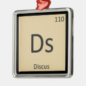 Ds - Discus Track and Field Chemistry-symbool Metalen Ornament (Links)