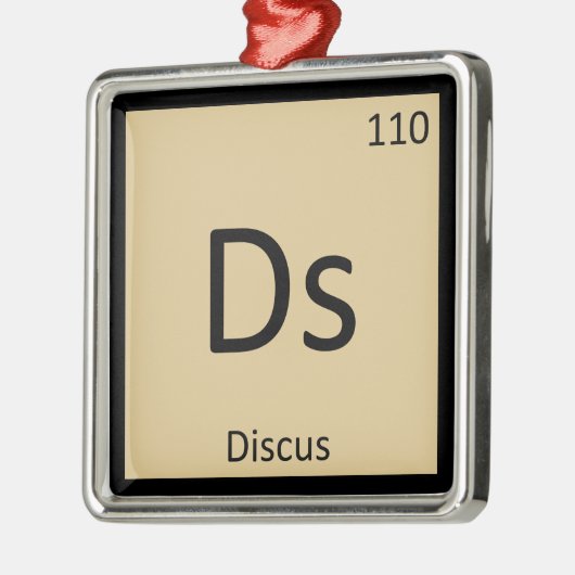Ds - Discus Track and Field Chemistry-symbool Metalen Ornament (Links)