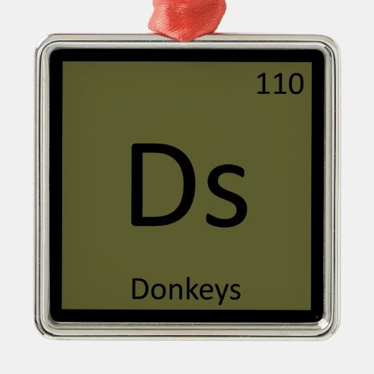 Ds - Donalenchemie Periodic Table Element Metalen Ornament (Voorkant)