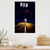 DSB Danske Statsbaner Danish State Railways Train Poster (Keuken)